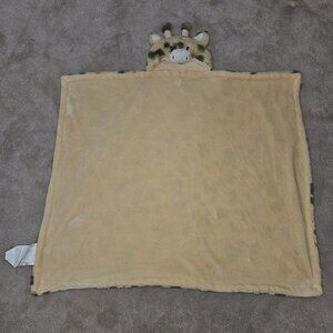 Little Miracles Giraffe Hooded Blanket Lovey Soft Fleece Boy Girl Yellow